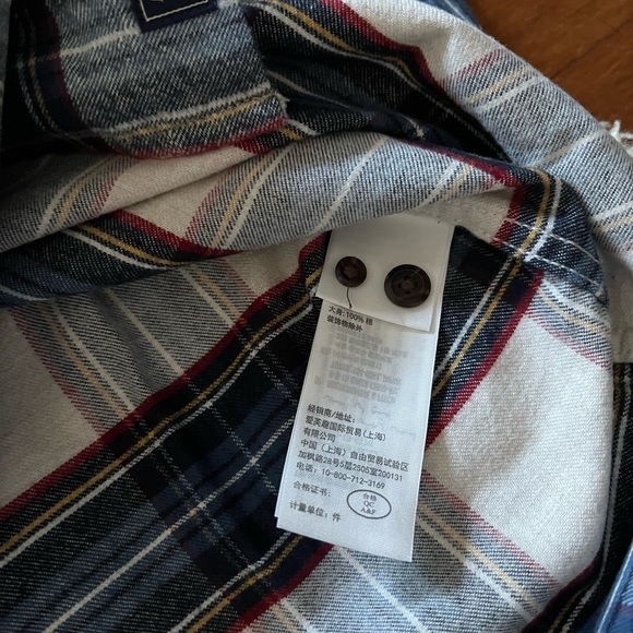 Abercrombie & Fitch Blue/Cream Classic Plaid Button Down Shirt. Size XS - Picture 7 of 9